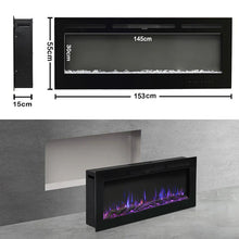 Load image into Gallery viewer, 60 Inch Wall Mounted Fireplaces 1500W Insert Modern Electric Fireplace Heater Wall Mounted Fireplaces Living and Home