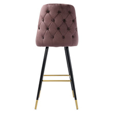 Load image into Gallery viewer, Set of 2 Velvet Padded Bar Stools with Footrest Bar Chair Living and Home