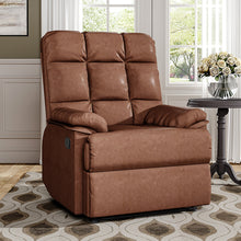 Load image into Gallery viewer, Brown Faux Leather Upholstered Recliner Armchair