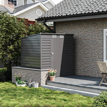 Load image into Gallery viewer, 6 x 4ft Grey Outdoor Galvanized Steel Storage Shed
