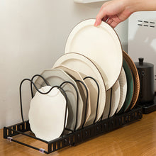 Load image into Gallery viewer, Expandable Pot Pan Lid Rack Pan Organiser with 10 Dividers