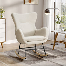 Load image into Gallery viewer, Comfy Sherpa Upholstered Rocking Accent Chair with High Backrest and Armrests