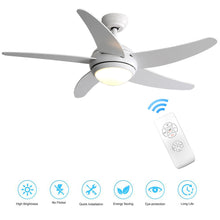 Load image into Gallery viewer, 52inch Reversible Ceiling Fan W/Light Remote Control 3/5 Blades 5 Speed Timer Ceiling Light Living and Home