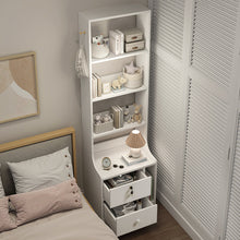 Load image into Gallery viewer, White Slim Storage Shelving Unit with Lockable Drawer