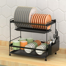 Load image into Gallery viewer, 2 Tier Dish Drying Rack with Drainboards