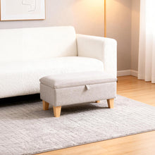 Load image into Gallery viewer, Linen Upholstered Storage Ottoman Footstool
