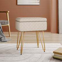 Load image into Gallery viewer, Rectangle Upholstered Storage Ottoman Vanity Stool