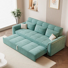 Load image into Gallery viewer, Cottonfy Multifunctional Mint Velvet Pull Out Chaise Sofa Bed with Storage Cottonfy UK