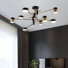 Load image into Gallery viewer, Lightsin Minimalist Gold and Black Ceiling Light Lightsin 8-Light
