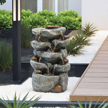 Load image into Gallery viewer, Outdoor Fountain Water Feature Waterfall Solar Powered