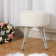 Load image into Gallery viewer, Premium Vanity Stool Faux Fur Upholstered Stool
