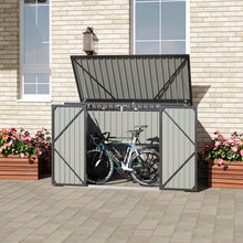 Load image into Gallery viewer, Outdoor Metal Garbage Storage Shed with Hinged Lid