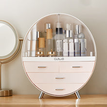 Load image into Gallery viewer, Dustproof Round Cosmetic Storage Box Desktop Organzier