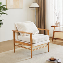 Load image into Gallery viewer, Teddy Bear Fur Wooden Armchair