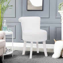 Load image into Gallery viewer, Modern Plush Upholstered Dressing Table Chair with White Legs