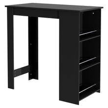 Load image into Gallery viewer, Kitchen Breakfast Bar Table Dining Table Coffee Table with 3 Tier Storage Rack Black Ding Table Living and Home