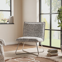 Load image into Gallery viewer, Modern Linen Accent Chair with Metal Base