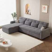 Load image into Gallery viewer, Cottonfy Multifunctional Mint Velvet Pull Out Chaise Sofa Bed with Storage Cottonfy UK