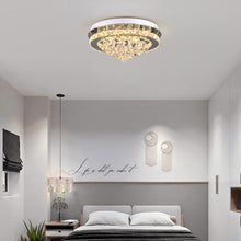 Load image into Gallery viewer, Crystal Round Crystal-droplets LED Semi Flush Mount Ceiling Light