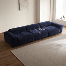Load image into Gallery viewer, Cottonfy Tofu Block Vintage Chenille Fabric Sofa Stain Resistant Navy Blue Cottonfy UK