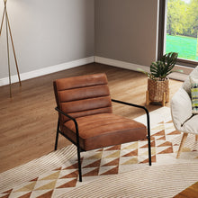 Load image into Gallery viewer, Leisure Soft PU Leather Cushioned Accent Armchair with Metal Frame