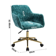 Load image into Gallery viewer, Medium Velvet Upholstered Home Office Swivel Task Chair with Flared Arms Living and Home
