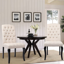 Load image into Gallery viewer, Set of 2 Linen Buttoned Dining Chairs Dining Chairs Living and Home