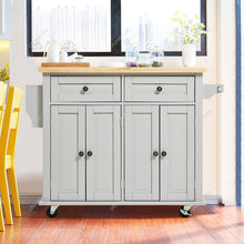 Load image into Gallery viewer, Modern Rolling Wooden Kitchen Island Cart with Storage Cabinet Living and Home