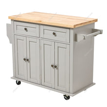 Load image into Gallery viewer, Modern Rolling Wooden Kitchen Island Cart with Storage Cabinet Living and Home