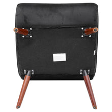 Load image into Gallery viewer, Black Modern Curved Velvet Lounge Chair with Footstool Lounge Chairs Living and Home