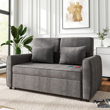 Load image into Gallery viewer, Grey Convertible Sofa Bed Sofa Beds Living and Home