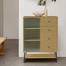 Load image into Gallery viewer, 4-Tier Wooden Storage Cabinet with Bottom Shelf Living and Home