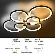 Load image into Gallery viewer, 4/6/8 Rings Circle LED Semi-Flush Ceiling Light Dimmable/Non-Dimmable Ceiling Light Living and Home