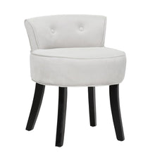 Load image into Gallery viewer, Stool for Dressing Table Chair Bedroom Velvet Makeup Pink/Grey Dressing Table Stool Living and Home Black Legs Greyish White
