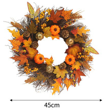 Load image into Gallery viewer, Livingandhome Artificial Autumn Halloween Prelit Wreath Thanksgiving Decorations