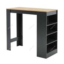 Load image into Gallery viewer, Wooden Bar Table with Open Shelves Living and Home Natural+Black