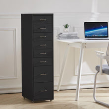 Load image into Gallery viewer, Office Filing Cabinet 3/4/5/6/8Drawers Metal White Chest Storage Unit Wheels Cabinet Living and Home 8 Drawers Black