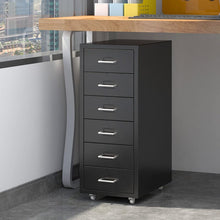 Load image into Gallery viewer, 3/4/6/8Drawers Office Filing Cabinet Metal White Chest Storage Unit Wheels Cabinets Living and Home 6 Drawers Black