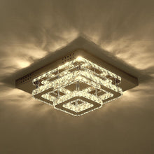 Load image into Gallery viewer, Modern Square Tiered Crystal Ceiling Light Ceiling Light Living and Home W 40 x L 40 x H 14 cm Dimmable Warm Glow