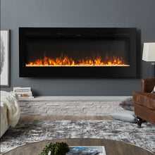 Load image into Gallery viewer, 60 Inch Insert Electric Fireplace Heater Wall Mounted Electric Fireplace 1500w Black Fireplaces Living and Home