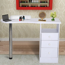 Load image into Gallery viewer, 106cm White 3 Drawers Manicure Table with Metal Leg Dressing Tables Living and Home