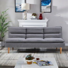 Load image into Gallery viewer, 182cm Grey Fabric 3 Seater Sofa Bed Sleeper Sofa Beds Living and Home