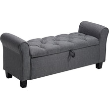 Load image into Gallery viewer, Linen Armrest Storage Ottoman Bench Chaise
