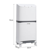 Load image into Gallery viewer, 48L Plastic Step On Multi-Compartments Rubbish & Recycling Bin Kitchen Waste Bins Living and Home