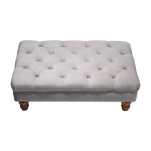 Load image into Gallery viewer, Buttoned Velvet Rectangular Ottoman Footstool with Gourd-shaped Legs