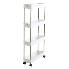 Load image into Gallery viewer, Slim Standing 4-Tier Corner Storage Rack Shelf Plastic for Kitchen Bathroom