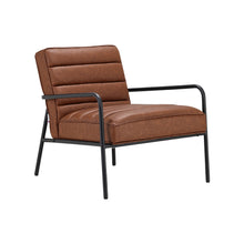 Load image into Gallery viewer, Leisure Soft PU Leather Cushioned Accent Armchair with Metal Frame