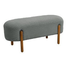 Load image into Gallery viewer, Grey Contemporary Upholstered Bench