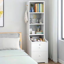 Load image into Gallery viewer, White Slim Storage Shelving Unit with Lockable Drawer