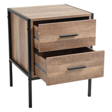 Load image into Gallery viewer, Mid-Century Two Drawers Wooden Nightstand Sofa Side Table